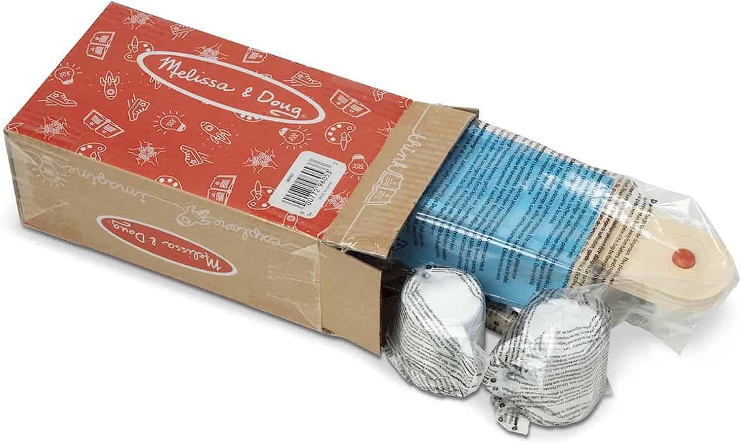 Melissa & Doug Brew & Serve Wooden Coffee Maker Set (Play Kitchen Accessories, Encourages Imaginative Play, A box containing a pair of Melissa & Doug Brew and Serve Wooden Coffee Maker Sets.