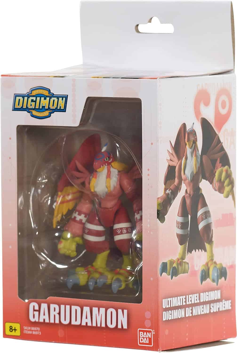 DIGIMON Shodo 3.5 Garudamon Action Figure 86973 (3) A Digimon Shodo 3.5" Figure in original packaging. The box features the Digimon logo, character image, and branding by Bandai. The figure is described as Ultimate Level Digimon. Suitable for ages 8+.