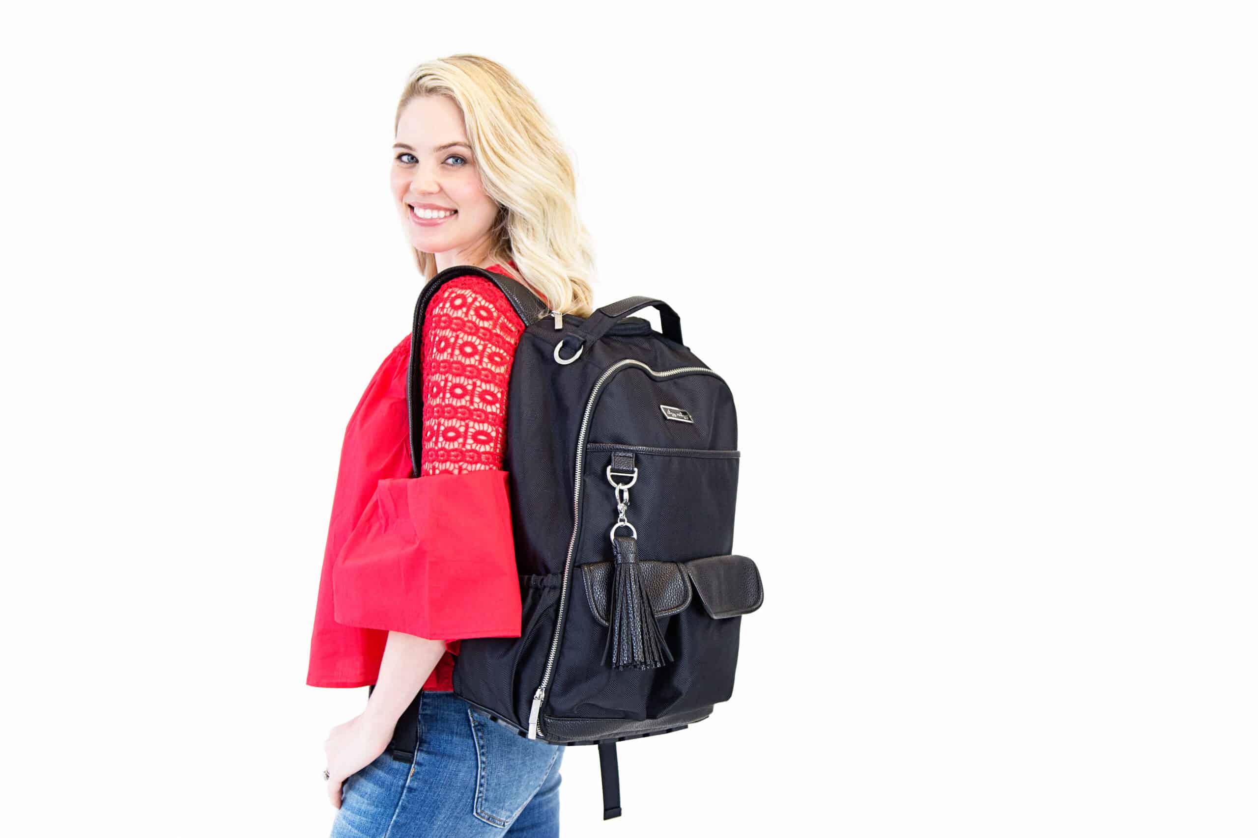 Itzy-Ritzy-Diaper-Bag-DBB1000-Black-Herringbone-Boss-Backpack-12-scaled