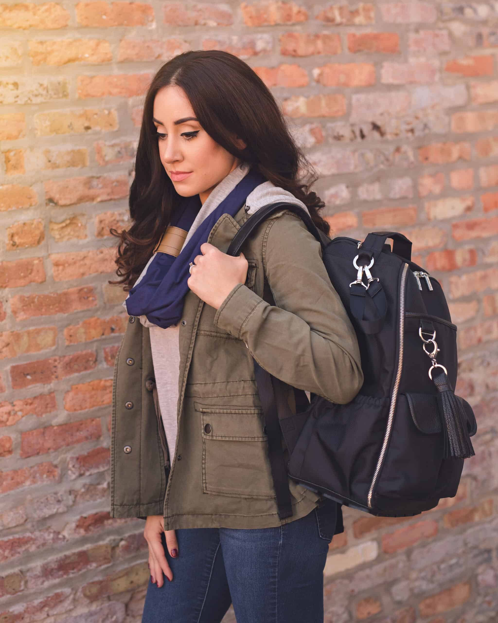 Itzy-Ritzy-Diaper-Bag-DBB1000-Black-Herringbone-Boss-Backpack-17-scaled