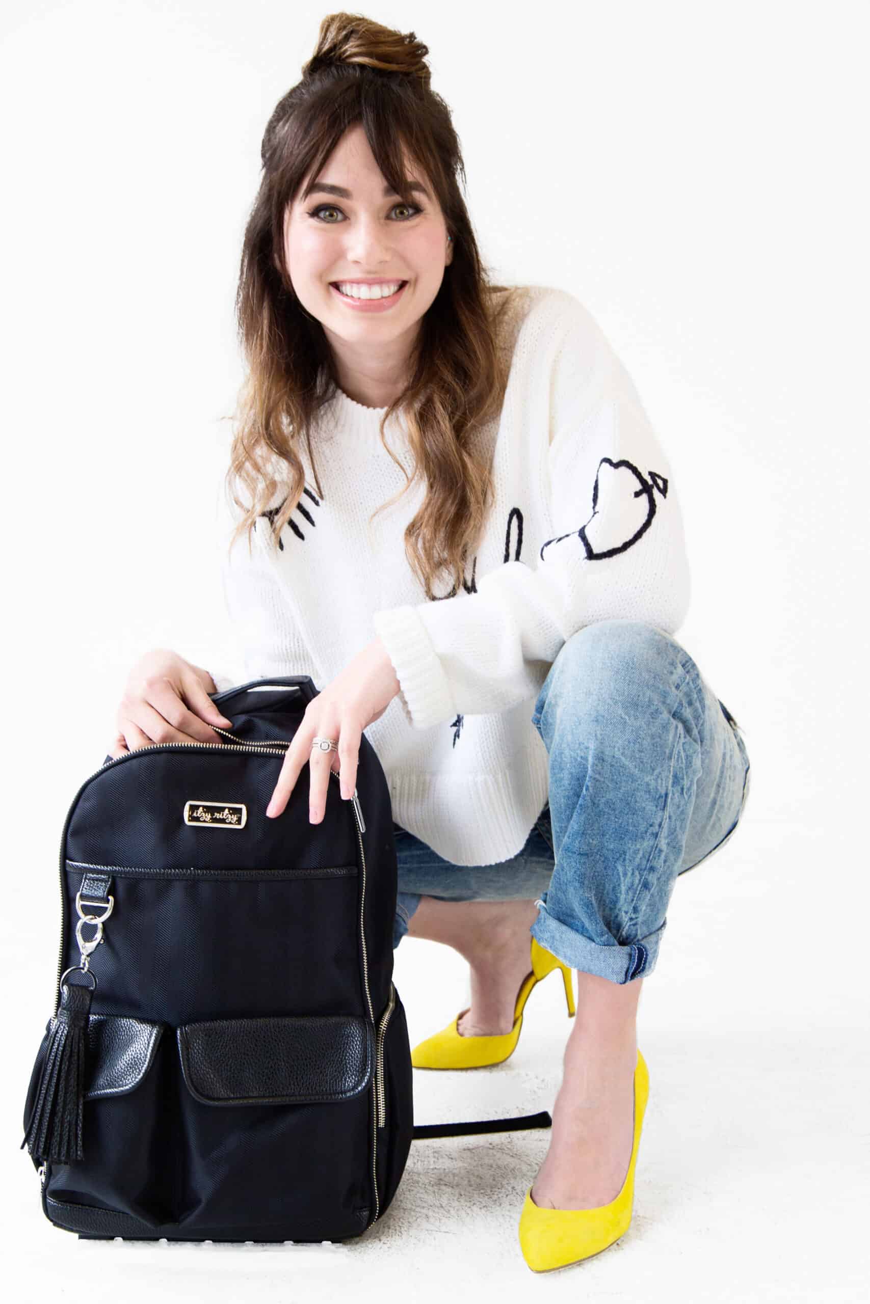 Itzy-Ritzy-Diaper-Bag-DBB1000-Black-Herringbone-Boss-Backpack-20-scaled