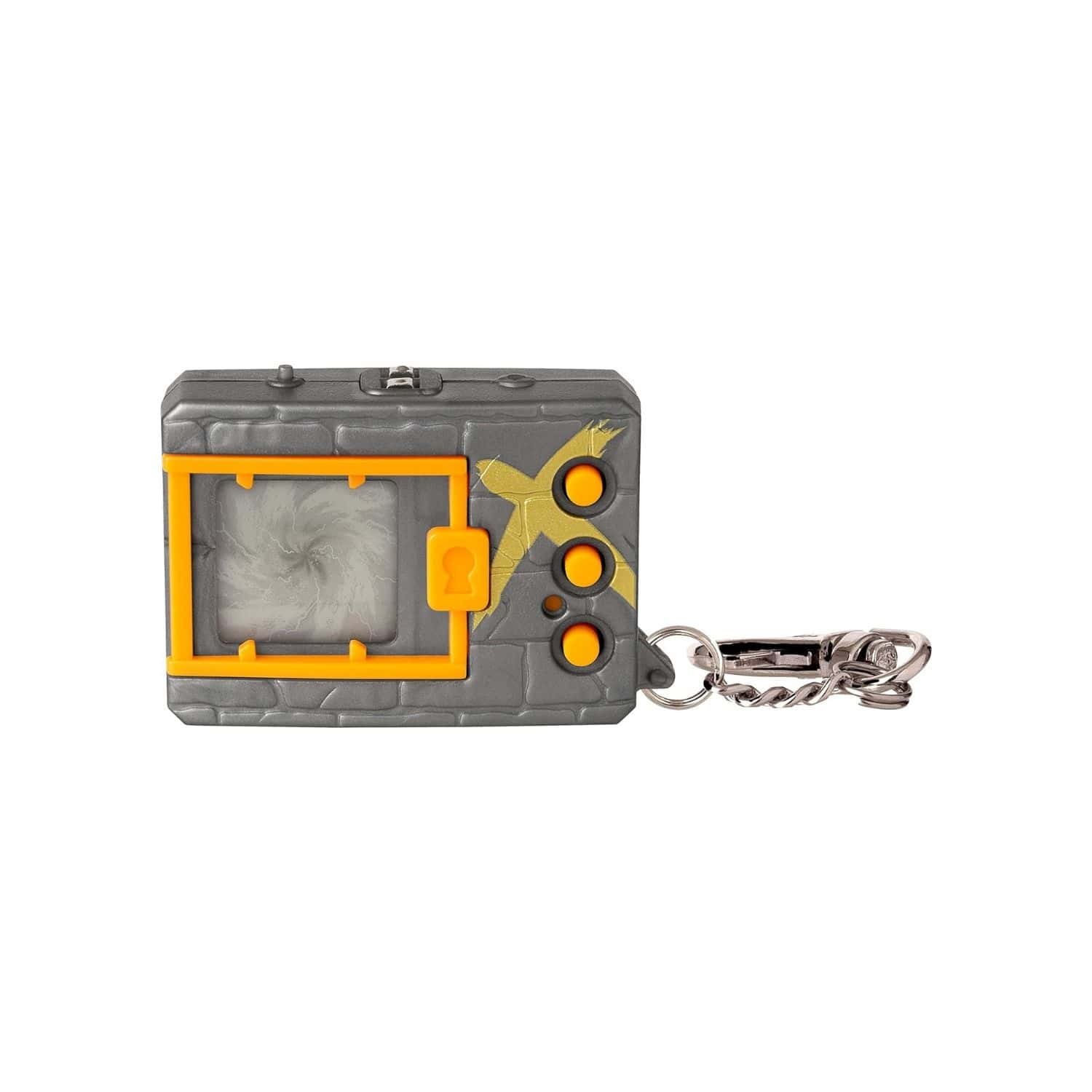 digimon-x-metallic-grey-&-gold-41927 A key chain with a camera on it.