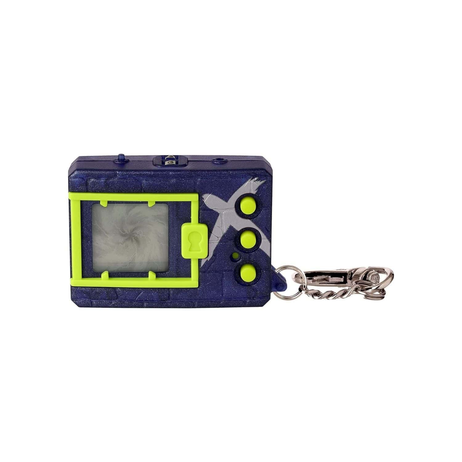 digimon-x-metallic-navy-&-silver-41928 A blue and yellow key chain with a camera on it.