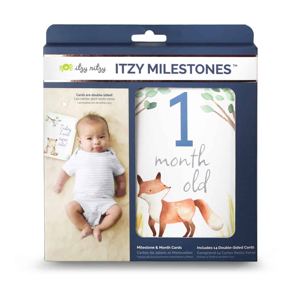 itzy-ritzy-mc8383-itzy-moments-woodland-1 A baby in a package with a fox on it.