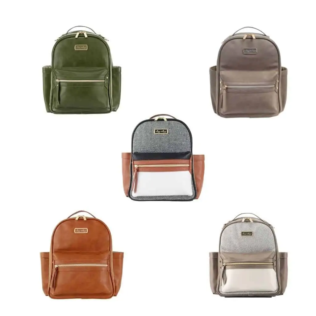 Ritzy Mini Chic Diaper Bag Baby Backpack With Vegan Leather Changing Pad